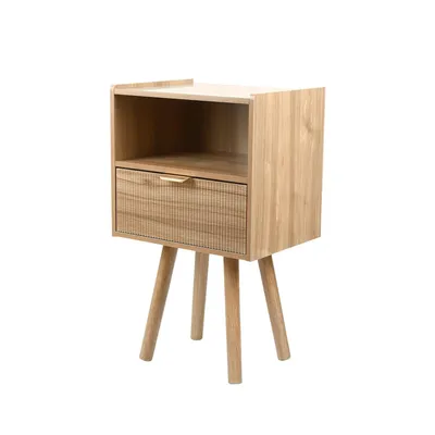 Produktbild von Nachttisch mit Schubladen Sofatisch Beistelltisch Nachtschrank Nachtkommode Braun
