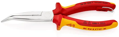 Produktbild von Knipex 26 26 200 T, Spitzzange, 2,5 mm, 7,3 cm, Chrom-Vanadium-Stahl, Orange, Rot, 200 mm