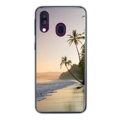 Produktbild von MuchoWow® Handyhülle Schutzhülle Hülle für Samsung Galaxy A40 Strand - Sonnenuntergang - Tropisch Silikon Softcase Handy Hülle - Handy-Tasche