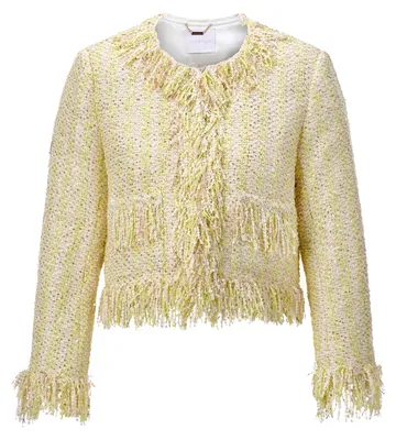 Produktbild von Rich & Royal Short boucle jacket with fringes soft butter 42