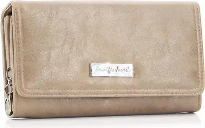 Produktbild von Portemonnaie Damen mit vielen Kartenfächern - Geldbörse aus Kunstleder - Geldbeutel für Frauen - Brieftasche Damen (Natur)