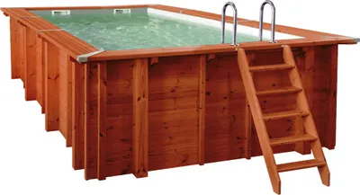 Produktbild von Interline Sumatra Rechteck 6 x 3 m inkl. Zubehör, Gerahmter Pool, Kind & Erwachsener, Leiter, Braun, 1030 kg