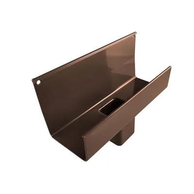 Immagine prodotto di Renoplast® RK65 cassetta per grondaie sospese in alluminio, 45 x 45 mm marrone, profili in lamiera per il drenaggio di grondaie e tetti, tettoia per casa e giardino