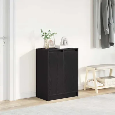Produktbild von "im Angebot" Schuhschrank Schwarz Eichen-Optik 57x34x76 cm Holzwerkstoff - Schuhregale CC24627
