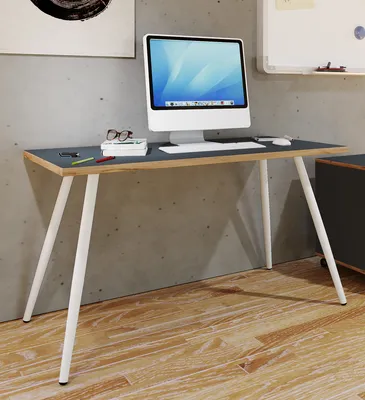 Produktbild von VCM Schreibtisch Computertisch Bürotisch Skandanivischer Retro Look Salia 110x80 cm