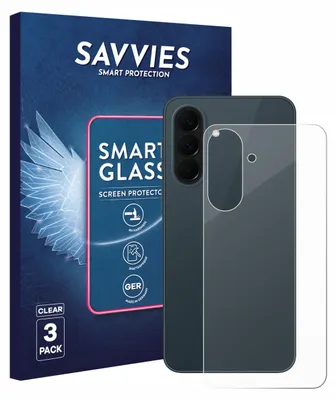 Produktbild von 3x Savvies Schutzglas Folie für Samsung Galaxy A37 5G (Rückseite) 9H Panzer Schutzfolie Glas Displayschutz klar transparent