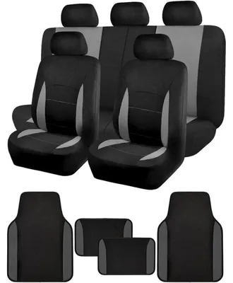 Immagine prodotto di Set completo di rivestimenti per sedili auto, grigio, con tappetini antiscivolo