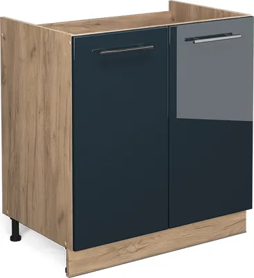 Obrázek produktu pro Skříňka pod dřez Vicco Fame-Line Tmavě modrá s vysokým leskem 80 cm bez pracovní desky, Model 48856