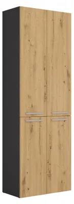 Produktbild von Topeshop NEL 1K DD ANT/ART KP, Graphit, Eiche, Frei stehend, 5 Regale, 4 Tür(en), Partikelbord, Matt