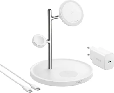 Produktbild von Anker MagGo Magnetic Wireless Charger (15W, 3-in-1 Stand, White)