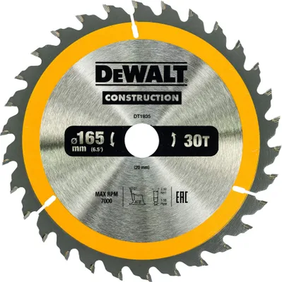 Produktbild von DeWalt DT1935-QZ Kreissägeblatt 165 x 20 mm, 30 Zähne, genageltes Holz