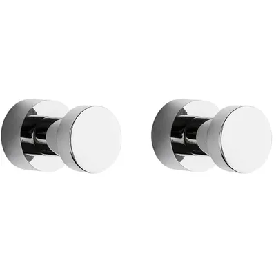 Produktbild von Chrom Handtuchhaken, 2 Stück Rostfreies Metall Wandhaken, Self Adhesive or Wall Mountable Kleiderhaken für Bad & Küche