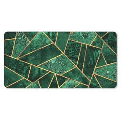 Produktbild von MuchoWow® Schreibtischunterlage Smaragd - Gold - Abstrakt - Muster 80x40 cm - XXL Mauspad - Gaming Mauspad
