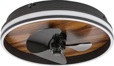 Zdjęcie produktu dla Wentylator sufitowy z lampą LED FAUSTINE 71016 czarny z drewnem