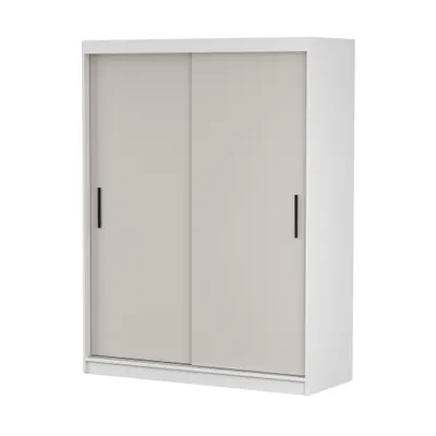 Produktbild von Schwebetürenschrank Kleiderschrank Schrank Schlafzimmerschrank Vista 04 K Weiß/Kaschmir ohne Spiegel 150 cm