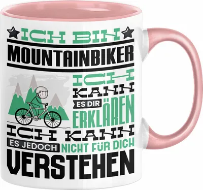Produktbild von Mountainbiker Geschenk Kaffee-Tasse Geschenkidee für Mountainbiker Ich Bin Mountainbiker Ich Kann Es Dir Erklären Jedoch Nicht Für Dich Verstehen Spruch Lustig (Rosa)