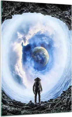 Produktbild von Bilder auf glas - Einteilig - Kosmos Planet - 70x100cm - Glasbilder - Wandbilder - Bilder - zum Aufhängen bereit - Wanddekoration aus Glas - Glas Bilder - Wandbild auf Glas - GPA70x100-4025