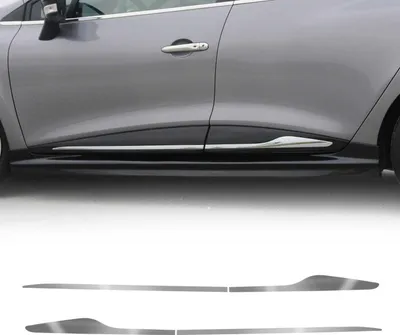 Image de Baguette latérale de porte Baguette de protection pour Renault Clio 4 2012-2019 Chrome Acier inoxydable