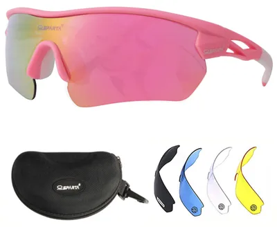 Imagen del producto de Gafas de sol deportivas polarizadas, con 5 lentes intercambiables, para adultos, ideales para ciclismo y actividades al aire libre