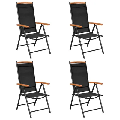 Image de vidaXL Ensemble de jardin 5 pièces aluminium noir