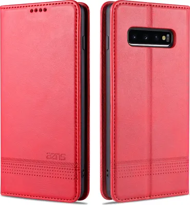 Image de LaimTop Etui en cuir pour Samsung S10 Plus, étui à rabat Portefeuille Fermeture magnétique Support Housse de protection pour Samsung Galaxy S10 Plus Rose