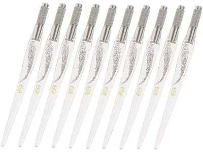 Productafbeelding van Microblading-set - 10 stuks - RVS - Wegwerp - Voor piercings - 16G/1,2 mm - Veilig in gebruik - Piercingnaald