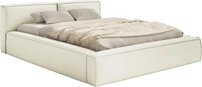 Produktbild von Selsey Tilves Slim – Polsterbett 200x200 mit Bettkasten und Lattenrost, Chenille, creme