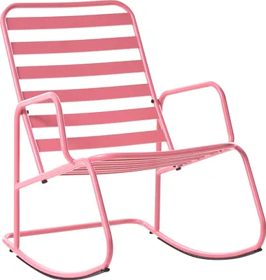 Produktbild von BELIANI Schaukelstuhl für den Garten Rosa Aluminium Lamellen modernes Design für den Outdoor-Bereich