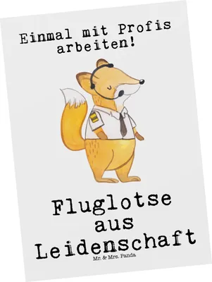 Produktbild von Mr. & Mrs. Panda Postkarte Fluglotse Leidenschaft - Weiß - Geschenk, Lustig, Ausbildung, Ansichtskarten, Beruf, Spruch, Ansichtskarte, bildkarte, Postkarten, Grußkarte
