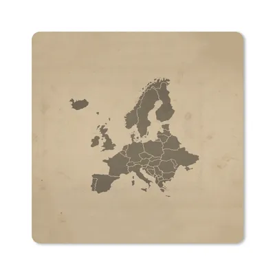 Produktbild von MuchoWow® Mauspad Mousepad Karten - Europa - Vintage - Braun 20x20 cm - Mousepads - Maus Mat - Pad - Mausunterlage - Desk Mat - Bureauartikeln