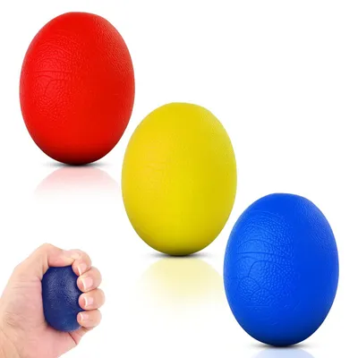 Obrázok produktu pre 3 silikónové guľôčky v tvare vajíčka na rehabilitáciu ruky
