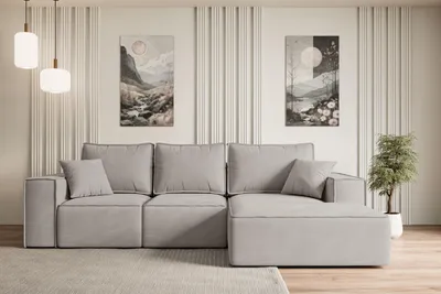 Produktbild von ALTDECOR Ecksofa mit Schlaffunktion und Bettkasten SERRA-L-S - 266x161x87 cm Hellbraun - Corner Sofa Bett Eckcouch Couch L-Form Schlafcouch Ausziehbar Wohnlandschaft Schlafsofa Cauchsofa