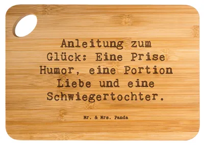 Produktbild von Mr. & Mrs. Panda Holzbrett Spruch Humor Liebe Schwiegertochter - Transparent - Geschenk, Brett, holzschneidebrett, wertschätzende Geschenke, Familienmitglieder, Familie