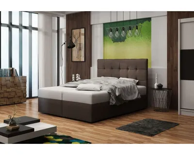 Obrázok produktu pre Čalúnená manželská posteľ DELILAH 2 160x200 - hnedá