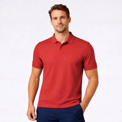 Produktbild von Herren Poloshirt rot Gr. XL : XL : rot : 65% Baumwolle 35% Polyester