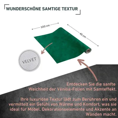 Produktbild von Klebefolie Samt grün - 45x100cm
