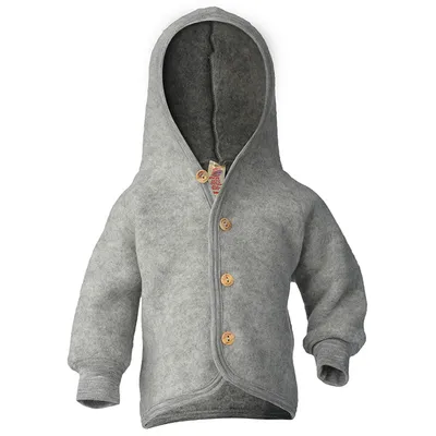 Produktbild von Engel Natur Kinder Fleece Jacke, Gr. 74/80, Hellgrau Melange
