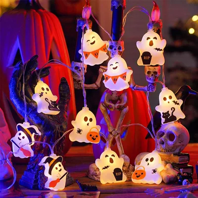 Halloween Geister-Lichterkette, 20 LED, 3 m, batteriebetrieben