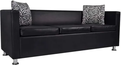 Produktbild von vidaXL Sofa-Set Kunstleder 3-Sitzer und 2-Sitzer Schwarz