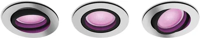 Produktbild von Philips Hue White and Color ambiance 3er-Pack Centura Einbauspot, Bluetooth/Zigbee, Aluminium, LED, GU10, Multi, 2000 K