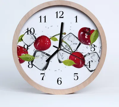 Produktbild von Holzuhr 20fi cm wanduhr - Kirschen Eiswürfel