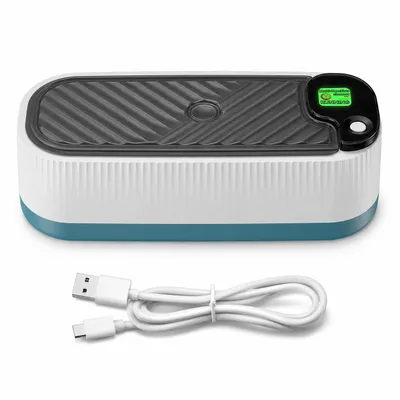 Produktbild von Schallreinigungsgerät, tragbar, 300 ml, 3 Modi, Hochfrequenz & Blaulicht, für Brillen, Schmuck, Uhren, Zahnspangen, kabellos mit USB-Ladung