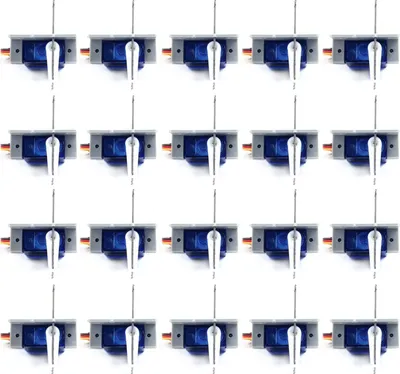 Produktbild von Overdrive-Racing 20x Servo Weichenantrieb - Spur 0, H0, TT, N, Z - Servoantrieb Unterflur - SG90 - Weichen