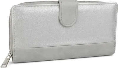 Produktbild von styleBREAKER Damen Geldbörse im 2-Tone Metallic Look mit Reißverschluss und Druckknopf – Portemonnaie mit viel Stauraum 02040082