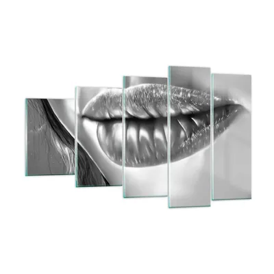 Produktbild von Bilder auf glas - Lippen Gesicht weiblich Lippenstift - 100x60cm - Glasbilder - Wandbilder - Kunstdruck - Wanddekoration aus Glas - Glas Bilder - Wandbild auf Glas - GEG100x60-2266