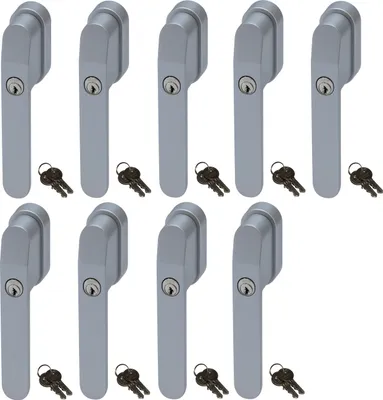 Produktbild von ABUS FG400 Abschließbarer Fenstergriff Silber, gleichschließend im Set 9 Stück