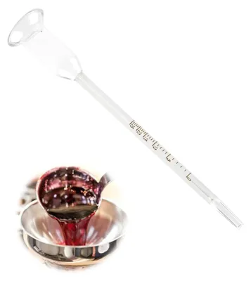 Alkoholmeter für Wein 0-25 %, Hydrometer aus Glas, transparent