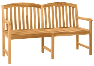 Image de Banc en Bois Sculpté en Rose Naturel 179,5 x 61 x 90 cm