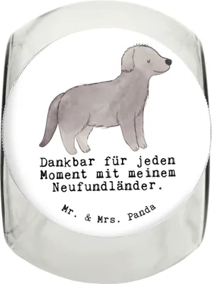 Produktbild von Mr. & Mrs. Panda Dose Neufundländer Moment XL 2000ml - Weiß - Geschenk, Snackdose, schraubglas, aufbewahrungsglas, Bonbonglas, Keksdose, Newfoundland