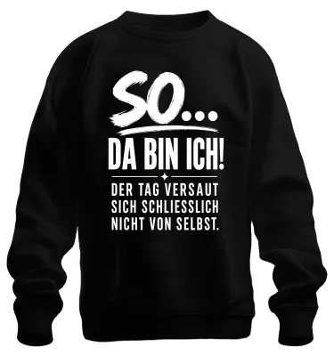 Immagine prodotto di "So Da Bin Ich" - Felpa con scritta sarcastica, colore nero, taglia XXL